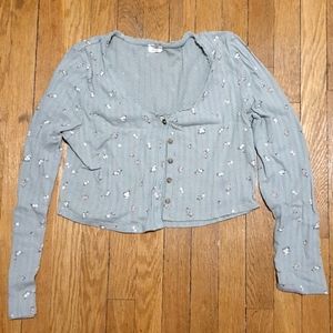 Cotton On Green Ditsy Floral Cardigan XL
